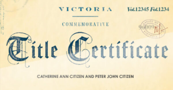 Commemorative Title Certificate